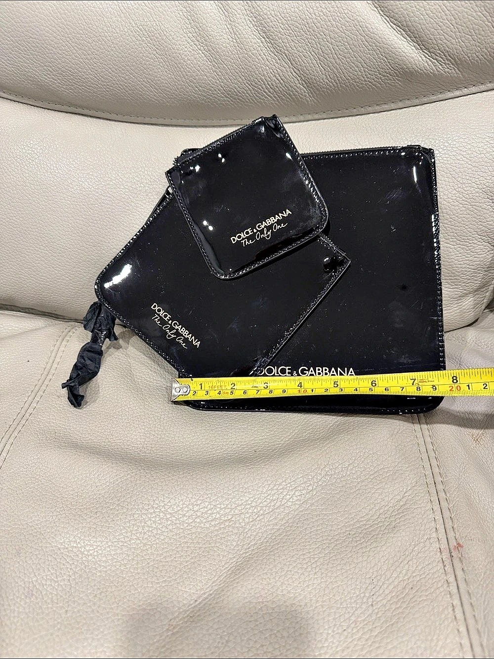 Dolce & Gabbana The Only One Patent Cosmetic Pouch Set Black Crossbody Bag
